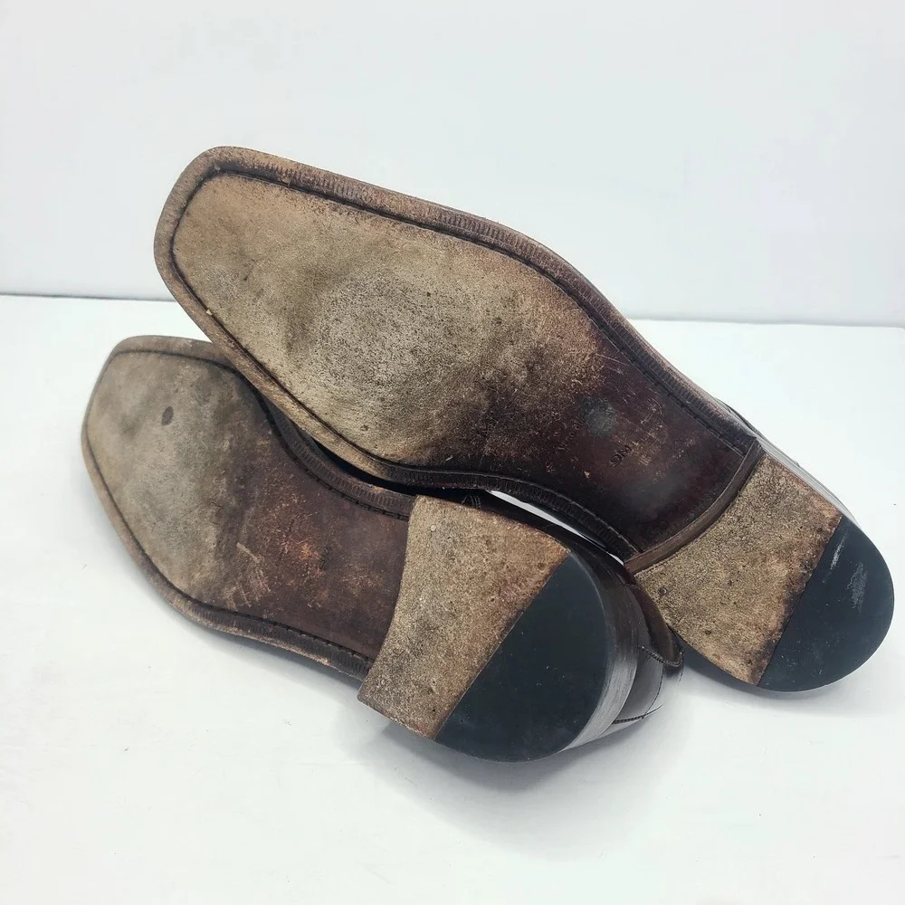 Mezlan Exotic Eel Skin‎ Men's Dinan Oxford Lace Up Shoes Brown Sz 9M